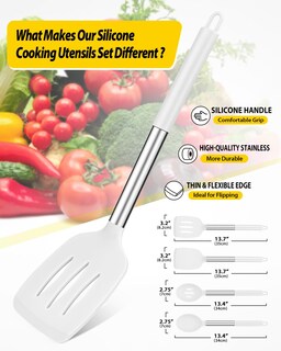 Foto 2 | Foto 2 | Juego De Utensilios De Cocina Bundlepro, Silicona Antiadherente, 4 Piezas - Venta Internacional.