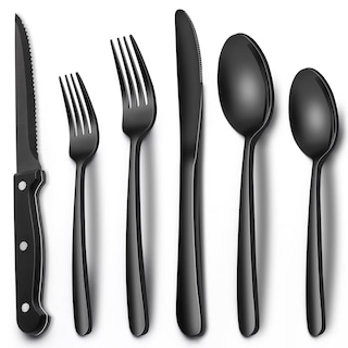 Foto 1 | Foto 1 | Juego De Cubiertos Ewfen De Acero Inoxidable Negro De 24 Piezas Para 4 - Venta Internacional.