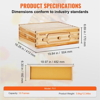 Foto 7 | Foto 7 | Caja Para Colmenas Beehive Vevor, Tamaño Mediano, Tamaño Super Bee, De 10 Marcos, Con Ventanas - Venta Internacional.