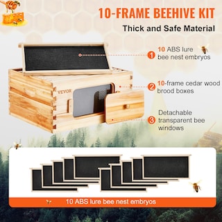 Foto 6 | Foto 6 | Caja De Cría Beehive Vevor Langstroth De 10 Marcos De Profundidad Con Ventanas - Venta Internacional.