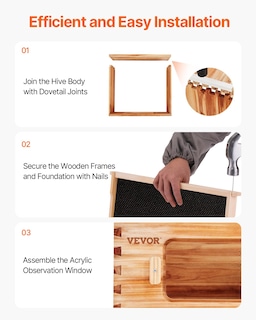 Foto 5 | Foto 5 | Kit De Inicio Bee Hive Vevor De 10 Marcos Con 1 Caja Profunda Y 1 Caja Mediana - Venta Internacional.