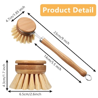 Foto 2 | Foto 2 | Cepillo Patelai De Madera Para Platos De Cocina Con Exfoliante De Bambú Y 7 Cabezales - Venta Internacional.