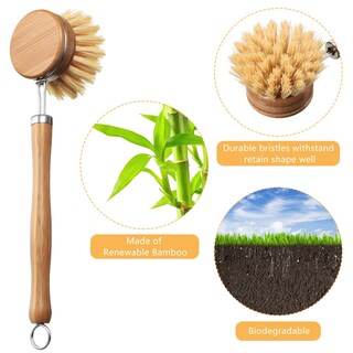 Foto 3 | Foto 3 | Cepillo Patelai De Madera Para Platos De Cocina Con Exfoliante De Bambú Y 7 Cabezales - Venta Internacional.