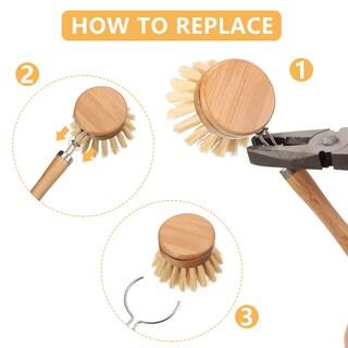 Foto 5 | Foto 5 | Cepillo Patelai De Madera Para Platos De Cocina Con Exfoliante De Bambú Y 7 Cabezales - Venta Internacional.