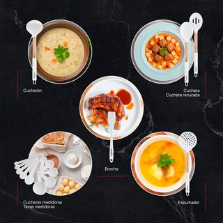 Foto 6 | Foto 6 | Juego De Utensilios De Cocina Cookify De Silicona Y Acero Inoxidable  Blanco- Oro Rosa  24 Piezas