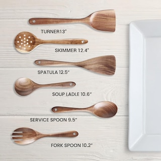 Foto 2 | Foto 2 | Juego De Utensilios De Cocina Antiadherentes De Madera Shalinindia De 6 Piezas - Venta Internacional.