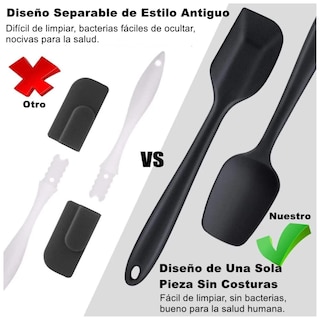 Foto 3 | Foto 3 | Set 10 Espátulas Silicona Pala Cocina Antiadherentes Sin Bpa (negro)