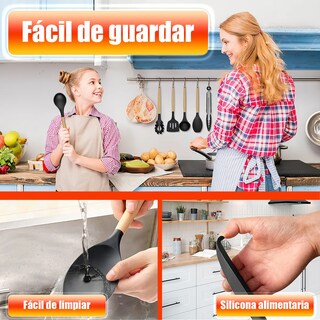 Foto 3 | Foto 3 | Silicona Utensilios De Cocina Espatulas Reposteria Eo Safe Imports Esi-20654 Negro