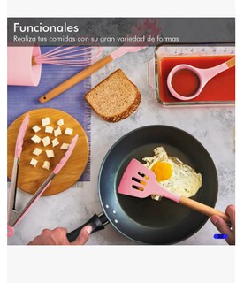 Foto 2 | Foto 2 | Kit 12 Utensilios Cocina Reposteria Durables Uso Profesional Color Rosa