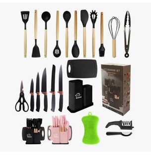 Foto 1 | Foto 1 | Juego De Utensilios Cocina De Silicona & Cuchillos 22 Piezas