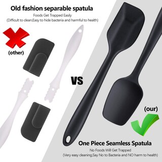 Foto 3 | Foto 3 | Juego De 6 Espátulas De Silicona Apta Para Uso Alimentario Resistentes Al Calor Color Negro - Venta Internacional.