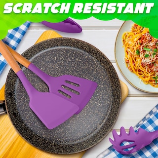 Foto 7 | Foto 7 | Juego De Utensilios De Cocina V Tower Silicona Morada 12 Piezas Con Soporte - Venta Internacional.