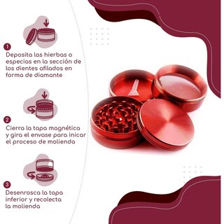 Foto 5 | Foto 5 | Vituzzi Grinder Para Especias Color Rojo 75mm