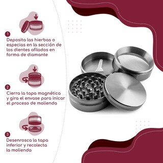 Foto 4 | Foto 4 | Vituzzi Grinder Para Especias Color Plata 55mm