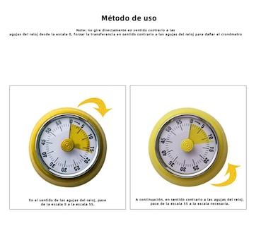 Foto 3 | Foto 3 | Temporizador Maquinaria con Soporte Magnético Amarillo para Cocina