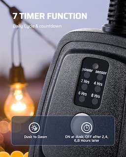 Foto 2 | Foto 2 | Interruptor Temporizador Con Sensor De Luz Dewenwils, Impermeable, 15 A, 1/2 Hp - Venta Internacional.