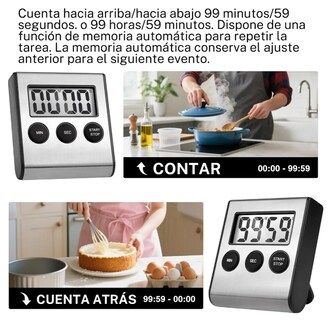 Foto 3 | Foto 3 | Xtellar Temporizador Digital De Cocina De Acero Inoxidable Con Potente Adhesión Magnética