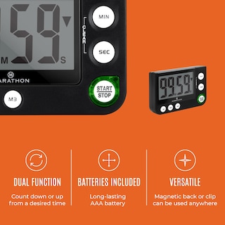 Foto 3 | Foto 3 | Cronómetro Digital Marathon De 100 Minutos Con Alarma Negro - Venta Internacional.