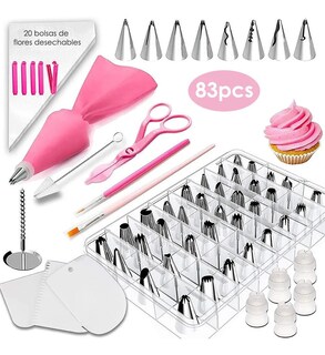 Foto 1 | Foto 1 | Kit de Picos para Decorar Pasteles Malubero color Plateados con 83 Piezas