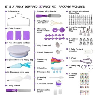 Foto 2 | Foto 2 | Set de Boquillas y Picos para Repostería Malubero Multicolor con 137 Piezas