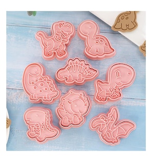Foto 4 | Foto 4 | Cortadores De Galletas Dinosaurios Moldes Repostería 8 Pzs, Rosa