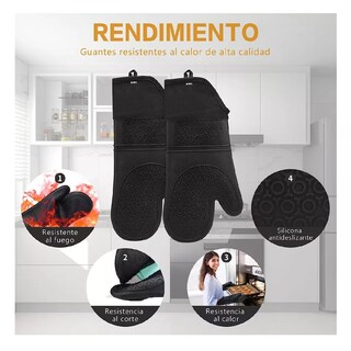 Foto 2 | Foto 2 | Guantes de Silicon para Cocina 6 Piezas Negro