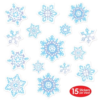 Foto 2 | Foto 2 | Pegatinas Beistle Con Forma De Copo De Nieve Para Decoración De Invierno, 15 Iconos Por Hoja - Venta Internacional.