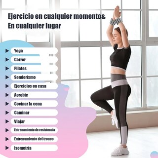 Foto 2 | Foto 2 | Tobilleras Y Muñequeras Fitness 1 Par 1 Kg Ajustables Gris