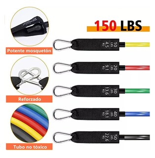 Foto 2 | Foto 2 | Kit de Banda de Resistencia Lab.G para Ejercicio Multicolores 23 Piezas 150 Lbs