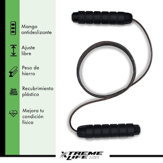 Foto 2 | Foto 2 | Cuerda para Saltar Xtreme Life color Negro para Crossfit Rápida con Peso Incorporado