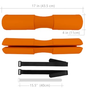 Foto 2 | Foto 2 | Cojín Protector Barra Gym Almohadilla Mdfitness Con Cintas Color Naranja Barbell Pad