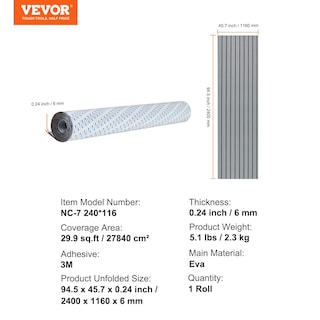Foto 7 | Foto 7 | Tarima De Espuma Eva Vevor Para Barcos, 240 X 116 X 0,6 Cm - Venta Internacional.