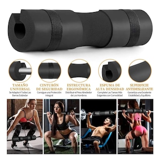 Foto 2 | Foto 2 | Kit De 5 En 1 Cojín Protector Cuello Para Barra Fitness Gym Lab.g  Negro