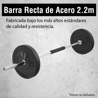 Foto 4 | Foto 4 | Barra Olímpica Recta de 2.20m con Almohadilla y Capacidad de 1200lbs para Entrenamientos Productivos