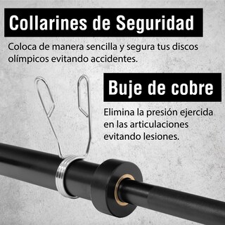 Foto 3 | Foto 3 | Barra Recta Olímpica 2.20 M con Almohadilla y Capacidad de 1200lbs
