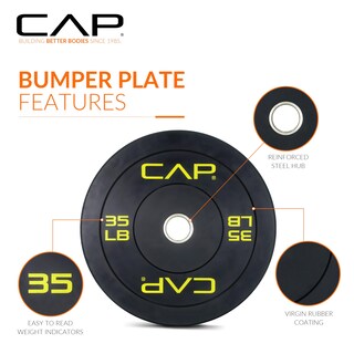 Foto 4 | Foto 4 | Parachoques Olímpico Cap Barbell Budget 35 Kg Negro- Venta Internacional