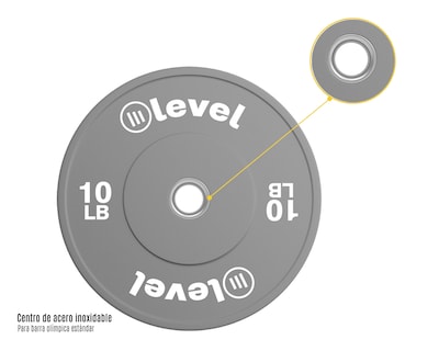 Foto 2 | Foto 2 | Discos Olímpicos Level Fitness Atón color Gris 10 Lb 2 Piezas