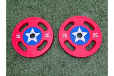 Foto 2 | Foto 2 | Par Discos Olímpicos Plastificados Capitán América 25 Kg