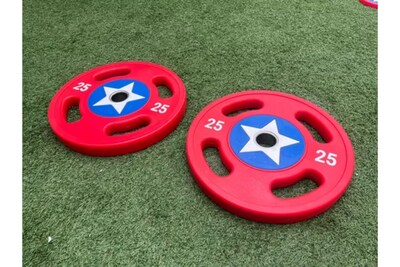 Foto 3 | Foto 3 | Par Discos Olímpicos Plastificados Capitán América 25 Kg