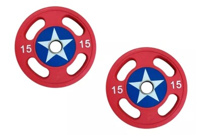 Foto 1 | Foto 1 | Par Discos Olímpicos Plastificados Capitán América 15 Kg