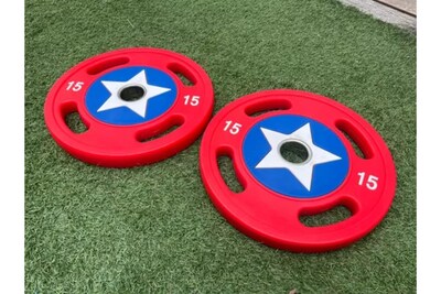 Foto 2 | Foto 2 | Par Discos Olímpicos Plastificados Capitán América 15 Kg