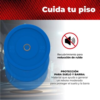 Foto 4 | Foto 4 | Par De Discos Olímpicos X-rush 20 Kg Azul – Durabilidad Y Estabilidad, Ideales Para Entrenamiento De Fuerza.