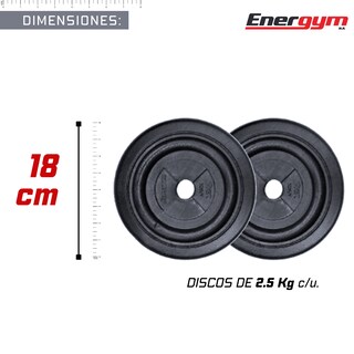 Foto 4 | Foto 4 | Par De Discos (2.5kg C/u) Para Barras Y Mancuernas - Energym