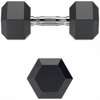 Foto 2 | Foto 2 | Par de Mancuernas MDFITNESS Caucho Hexagonal 35 Lb-15.8 Kg Dumbbells Color Negro 2 Piezas