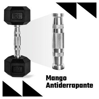 Foto 3 | Foto 3 | Set de 2 Mancuernas Hexagonales 10lb c/u 4.5 Kg Fitness Pesas