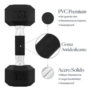 Foto 3 | Foto 3 | Mancuernas Eleva color Plata Hexagonal  12 Lb 2 Piezas