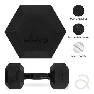 Foto 2 | Foto 2 | Mancuernas Eleva Hexagonal  color Negro 20 Lb 2 Piezas