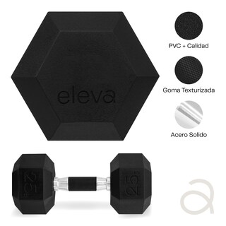 Foto 2 | Foto 2 | Mancuernas Eleva Hexagonal color Plata 25 Lb 2 Piezas