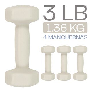 Foto 4 | Foto 4 | Mancuernas Hexagonales Eleva-K4OS3 color Beige 4 PZAS Cubierto de Neopreno 3 LB