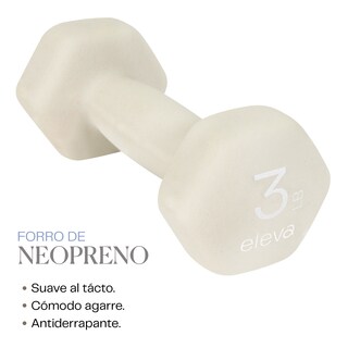 Foto 5 | Foto 5 | Mancuernas Hexagonales Eleva-K4OS3 color Beige 4 PZAS Cubierto de Neopreno 3 LB
